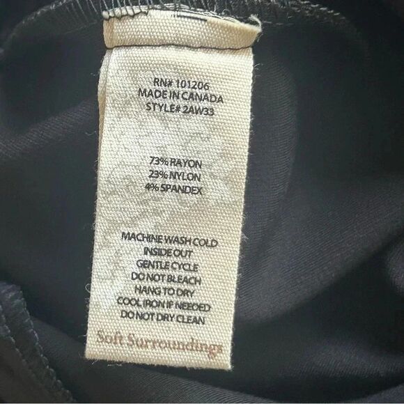 Soft Surroundings Pants Stretch Black Chrome Floral Thick S - Picture 8 of 8